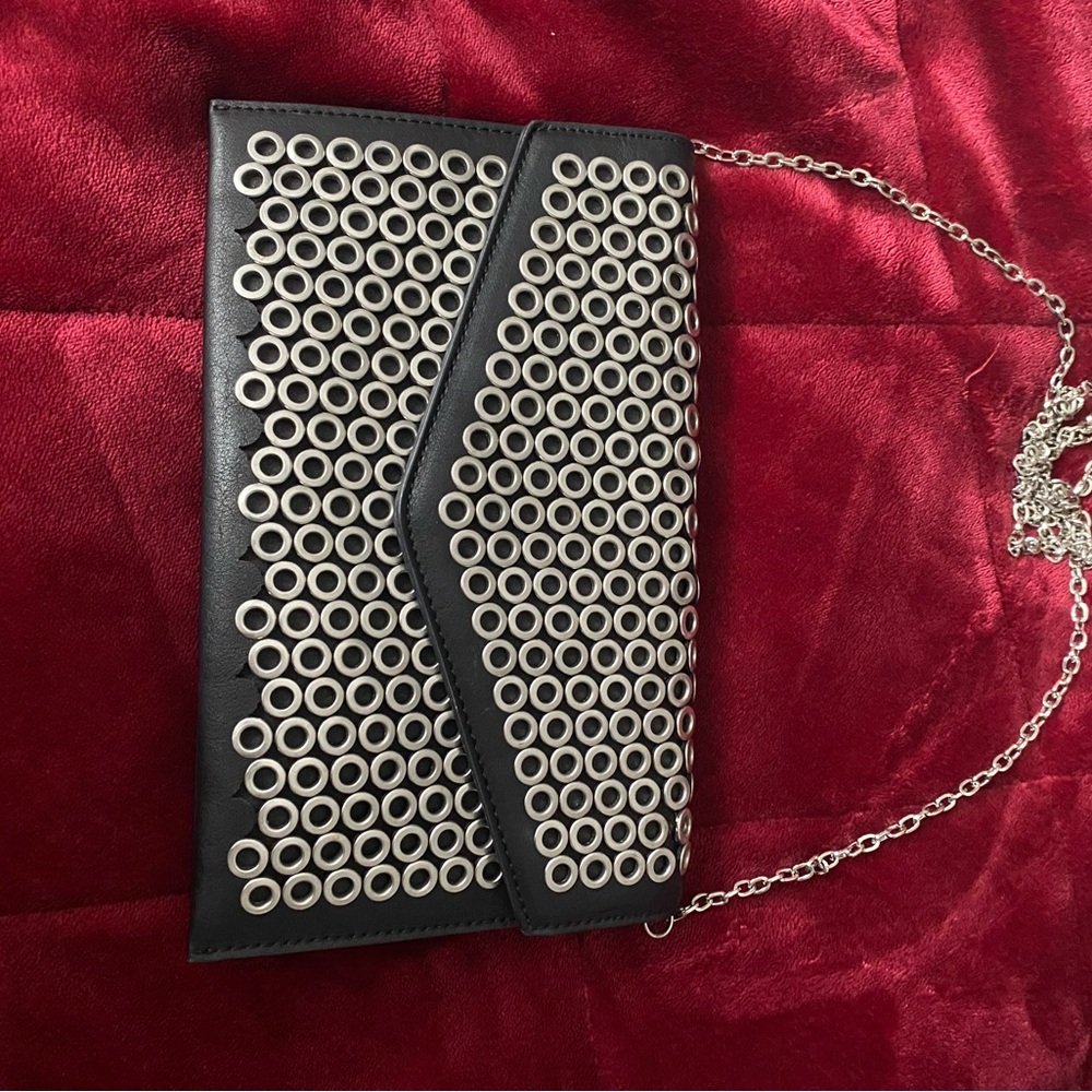 Stylish Black and Silver Clutch Bag